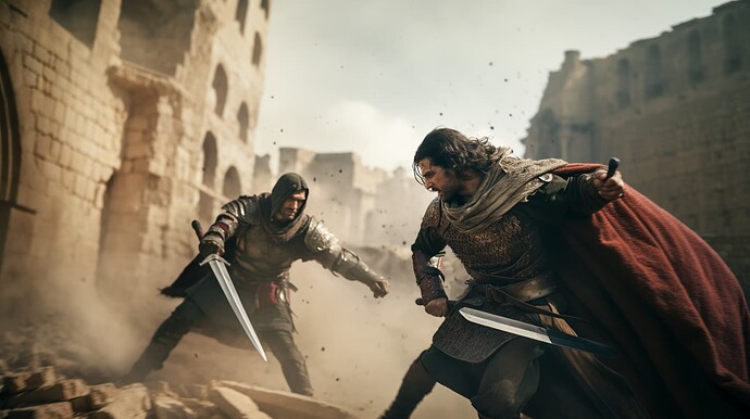 b4s1c_Medium_Closeup_Shot_2_warriors_fighting_n_a_Medieval_city_ad2198ed-fe5c-499c-9c92-579d5f90844c