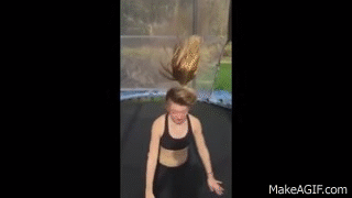 Girl Pees Herself While Attempting To Backflip On A Trampoline! on Make a GIF